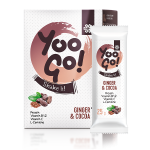 Yoo Go! Shake it! Pó para a preparação de bebidas proteicas com cacau e gengibre, com adoçante, 175 g 500541